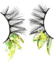 PACKOVE 2Pcs Luminous Colored False Eyelashes Individual Lash Clusters Glitter Performance Extensions for Makeup Comfortable Reusable for Weddings Parties