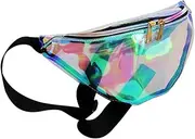 MOBUTOFU Fashion Women's Transparent Waist Bag Stylish Sports Pack for Running Cycling Travel Walking Phone Key Holder with Zipper Closure