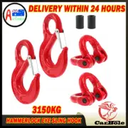 10mm Hammerlock + Eye Sling Hook Safety Chain Caravan Trailer Connectors 3150KG