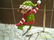 KURT ADLER 4.7"H CLAYDOUGH ELF WITH POLKA DOT HAT ORNAMENT-NEW-2024