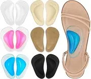Dr. Foot's Gel Arch Support Cushions for Flat Feet, Shoe Insoles for Flat Feet, Reusable Arch Inserts for Plantar Fasciitis, Arch Support Shoe Inserts for Men & Women (6 Colors - 6 Pairs)