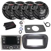 JBL Marine Radio, ANT, Amp w/Kit, 4x 6.5" 150W Black Speaker,Spa Bezel, Adapter