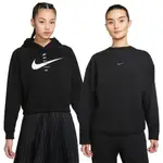 NIKE 女裝 長袖上衣 帽T 短版 刷毛 瑜珈 黑 CU5677-011/DM6976-010