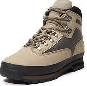 [Timberland] Men's Euro Hiker Mid Lace Up Boot, Light Brown Nubuck, 10