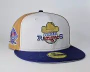 New Era Texas Rangers Golden Arlington Stadium Patch Fitted Hat 7 1/2