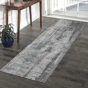 Runner Rug Hallway 100cm/1.5m/2m/2.5m/300cm/350cm/4m/5m/6m Extra Long Grey Carpet Corridor Kitchen Entryway Floor Non-Slip Mat(2.6ft×9.8 ft/80×300cm)