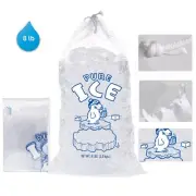 Ice Bag, Prints vary, 8 Lb, 10.75 x 18 in, Drawstring, 1.5 mil - 500 Pack