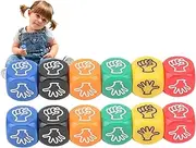 Game Dice, Finger Guessing Game Dice, 6-Sided Family Games Fun Dice, Set of 12 Party Game Dice, Rock Paper Scissors Dice for Family Nights