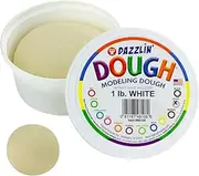 Hygloss Products Play Dough, Safe & Non-Toxic Modelling Dough for Arts & Crafts, Learn & Play, Unscented, 1lb. White