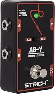STRICH Dual Channel ABY Guitar Pedal, Electric Guitar Box Line Selector, True Bypass, Versatile AB Switch for Electric Guitar, Black