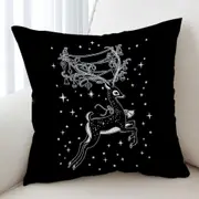 Sparkling Christmas Spirit Cute White Tailed Deer Cushion Cover