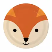Fox Face Small Paper Plates (Pack of 8)