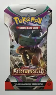Pokemon Scarlet Violet Paldea Evolved Sealed Mint Sleeve Hanger Booster Pack New