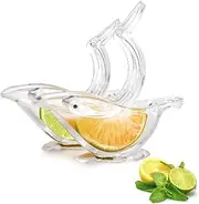 LUXTRIG 2 Pcs Lemon Squeezer Acrylic Manual Lime Squeezer Portable & Transparent Lemon Juicer for Squeezing Lemon Juice Max Extraction Hand Juicer for Orange Lemon & Pomegranate