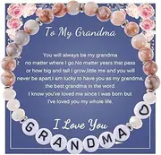 [RFTWXHPN] Gifts for Grandma Mom Granddaughter Daughter Crystal Beads Bracelet for Sisters Christmas Mothers Day Present for Grandmother Mother Natural Stone Bead Bracelets Gifts