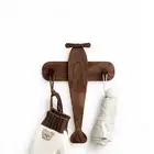 Coat Rack Wall Mount Airplane Designed Wooden Coat Hooks for Hat Towel Purse