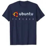Ubuntu Linux Powered T-Shirt Tux Penguin tagline and Logo Open Source Os. Tshirt