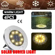 OZNALA 4x Solar Powered LED Buried Inground Light Garden Outdoor Deck Yard Drive Path