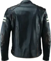 River Road Hoodlum Vintage Leather Jacket Black - Small