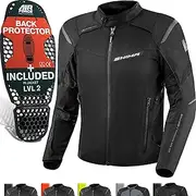 [SHIMA] RUSH Motorbike Jackets for Men AIRFORCE Back Protector Armour Riding Motorcycle Jacket Summer Winter Bikers Waterproof Lightweight Armoured Motorcycles (Mens, Jacket Regular, Black, XXL)