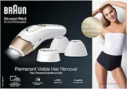 Braun Silk·expert Pro 5 PL5387 - Latest Generation IPL for Women and Men, At-Home Permanent Visible Hair Removal Machine, White/Gold, with Pouch, Wide Head, Two Precision Heads and Venus Razor