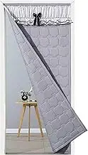 Door Curtain, Winter Door Curtain with Hook and Loop Straps and Ties, Thermal Insulated Door Curtain for Winter(Grey,90 * 210cm/35 * 83in)