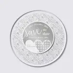 壓克力 LED 婚禮邀請卡 SAVE THE DATE 銀色 含紙信封