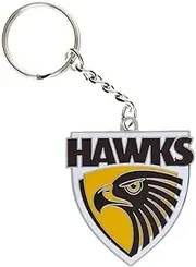 Hawthorn Hawks AFL Footy Metallic Logo Keyring