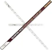 Madam Sew Exclusive | Quarter-Inch Patchwork Sewing Ruler Set | Includes 9" and 17" Quilting Rulers for Precise Marking and Measuring | ¼, ½, and 1" from Each Side | Non-Slip Coating Grips Fabric