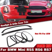 Front+Rear Fog Light Trim Grille Overlay Kit Black For Mini Cooper R55 R56 R57 (for: Mini)