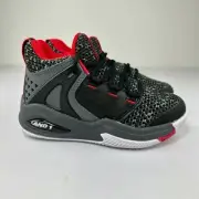 AND1 Kid's Takeoff 3.0 High Top Basketball Shoes Size 1 Black/Dark Grey/Red