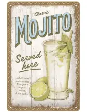 [NOSTALGIC ART] Medium Sign Mojito Served Here 20x30cm in Multi