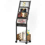 4 Tier Vinyl Record Storage Holder Rack Display With Shelf Holds Up 100 Records