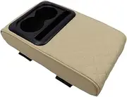 Car Center Console Pad Armrest Storage Box Mat Protection Sturdy Soft Auto Armrest Cover Arm Rest Cushion for Truck SUV, Beige