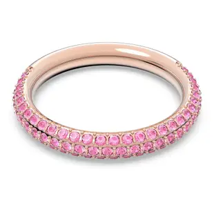 SWAROVSKI Stone 戒指 粉紅色, 鍍玫瑰金色調 ，55號全新，施華洛排鑽戒，線戒