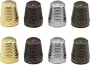 8Pcs Pure Copper Thickened Thumb Thimble Finger Protectors Sewing Thimble Finger Protectors Gold Silver Bronze Red Bronze 24x18x14mm