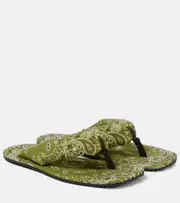 [The Attico] The Attico Indie bandana printed thong sandals AU 4 green