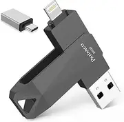 Apple MFi Certified Photo Stick for iPhone 256GB Flash Drive for iPhone, USB Flash Drive for iPhone Thumb Drive, iPhone-Memory-Stick for iPad/iPhone/Computer Picture Keeper Portable Hard Drive-Black