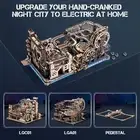 ROKR 3D Puzzle Wood Spaceport Marble Night City with Linkage Model Gift Adults