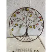 HONCOEN Tree of Life Metal Art Wall Sculpture Modern Wall Decor 3D Statue 13"