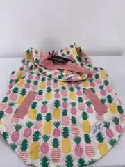 Lucy & Co Dog Reversible Raincoat XL Pineapple Print Pink Yellow Hood Zip