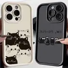Cute Cartoon Cat Phone Case For iPhone 16 15 14 13 12 11 Pro Max XS X XR 7 8 Plu