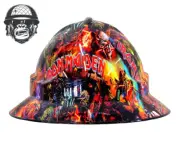 Custom Hydrographic Safety Hard Hat IRON MAIDEN PRO CHOICE WIDE BRIM