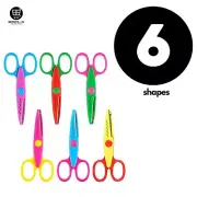 6 Pattern Shape Cutter Scissors For School Kids make Paper Crafts And Scrapbook