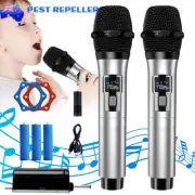 2PCS Professional Wireless Microphone UHF Cordless Dynamic Karaoke Mic System