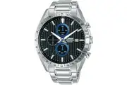 Lorus Sports Chronograph RM305HX9 Black Dial Grey Stainless Steel Mens Watch