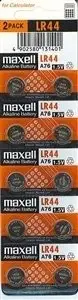 Maxell Batteries LR44 (A76&comma AG13) Alkaline Button Size Battery&comma On...