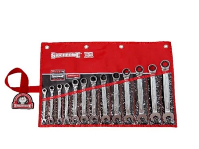 Sidchrome 13-PIECE AF PRO SERIES GEARED SPANNERS SET SCMT22211 Ring & Open End