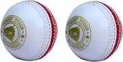 CW Spin Incredible PVC Poly Soft Practice Cricket Ball for All Age Player 2 PCS RED/White