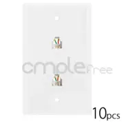 10x Phone Wall Plate RJ11 RJ12 Double Telephone Modular Duplex CAT3 6P 4C NEW